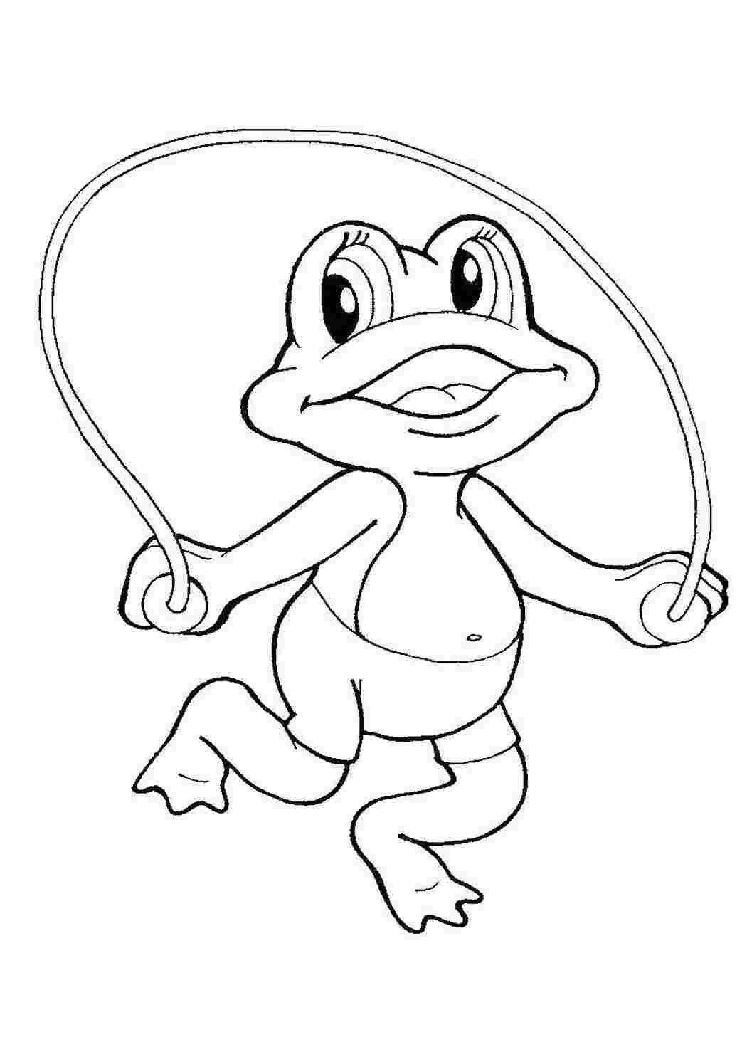 Раскраска Лягушка со скакалкой