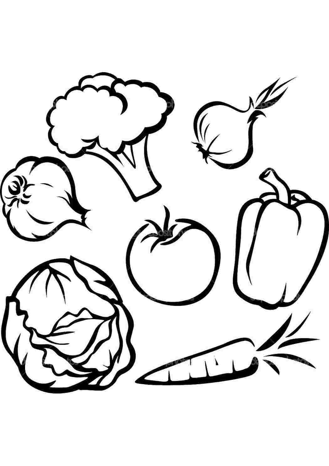 Раскраска Овощи