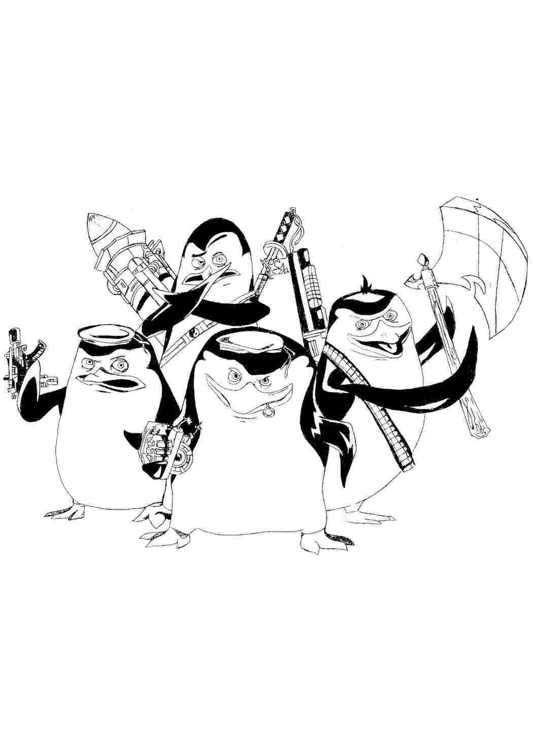 Пингвины из мадагаскара рисунок