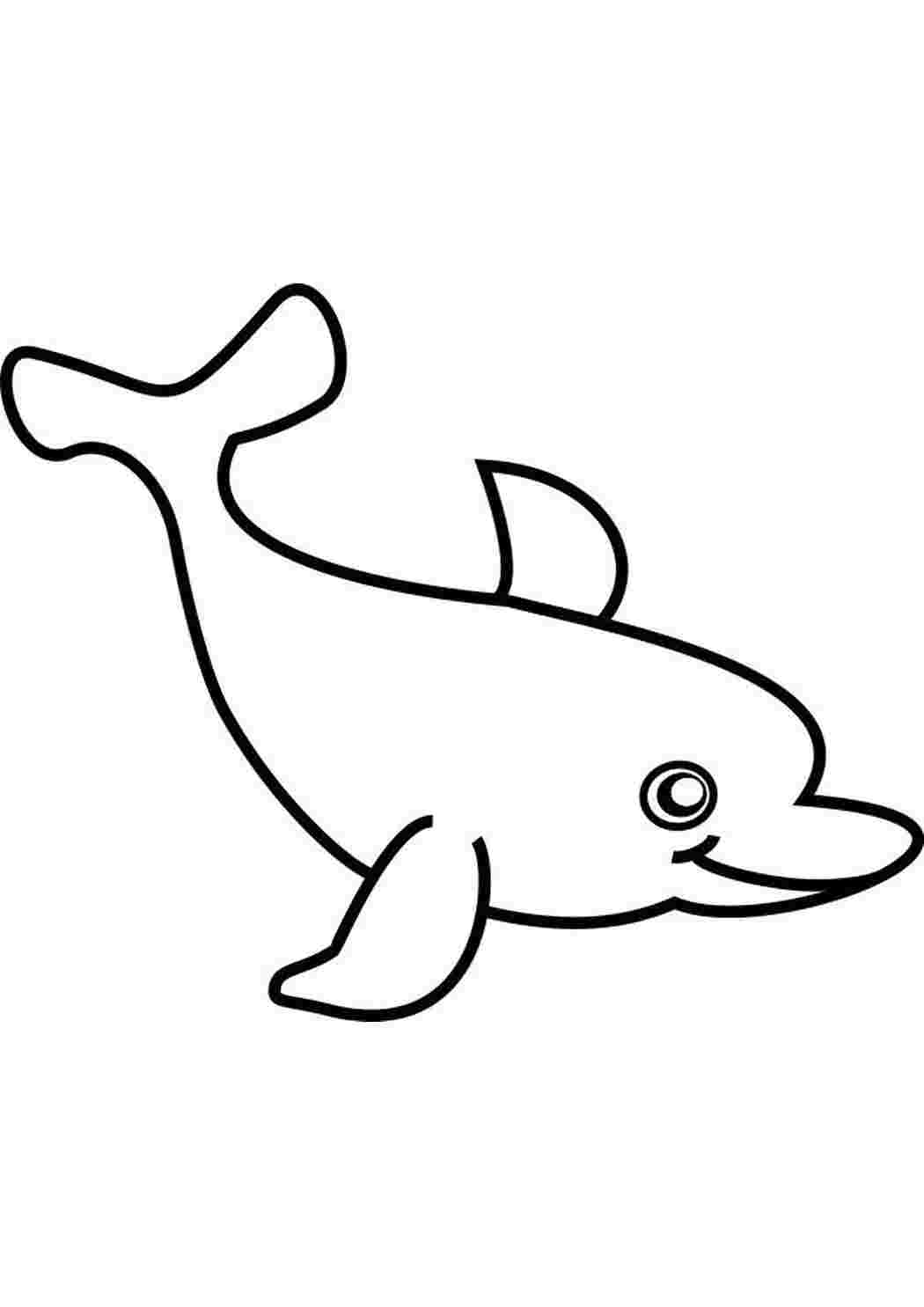 Раскраска для детей 3-4 Дельфинчик