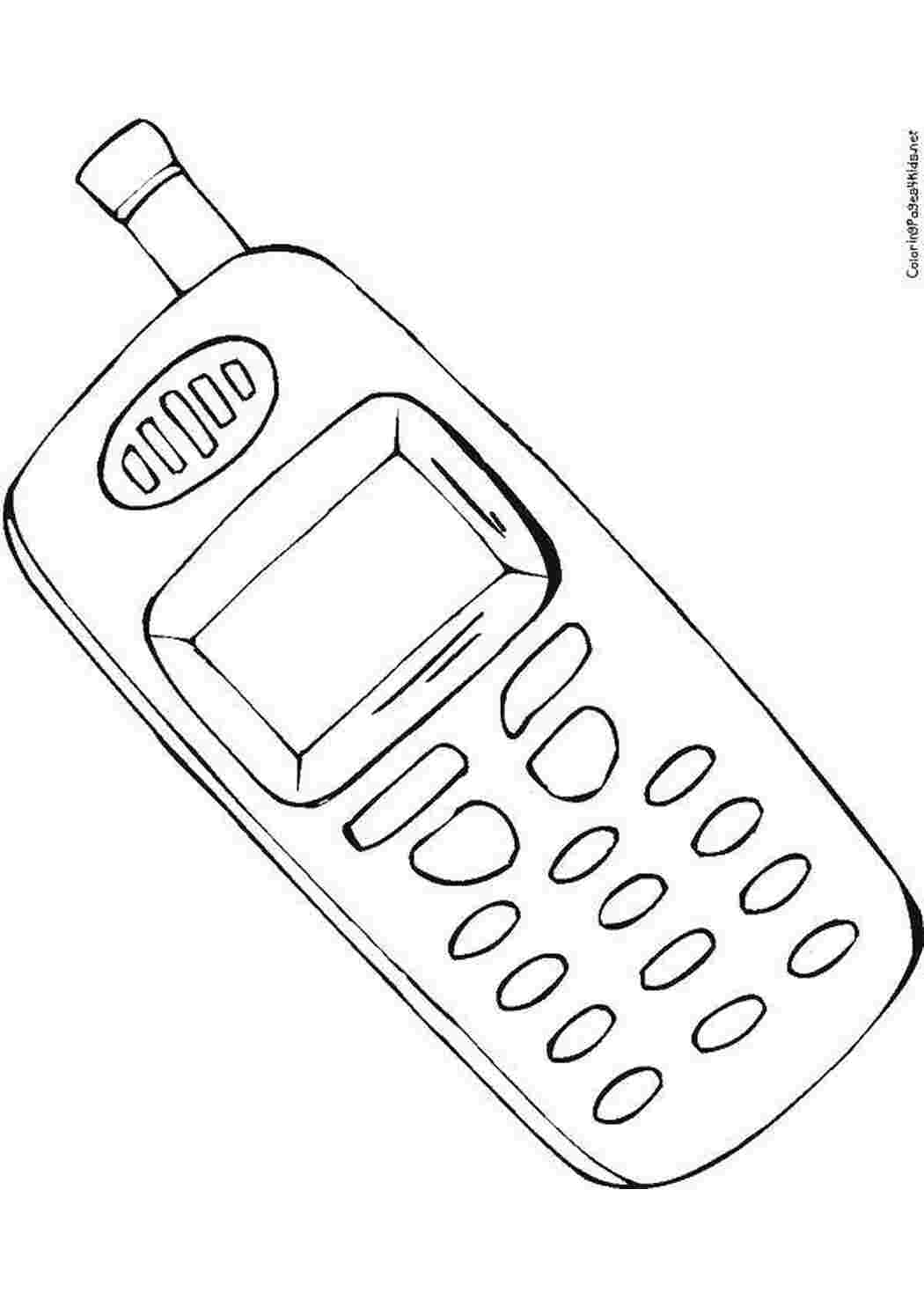 Рисунок сотового телефона раскраска