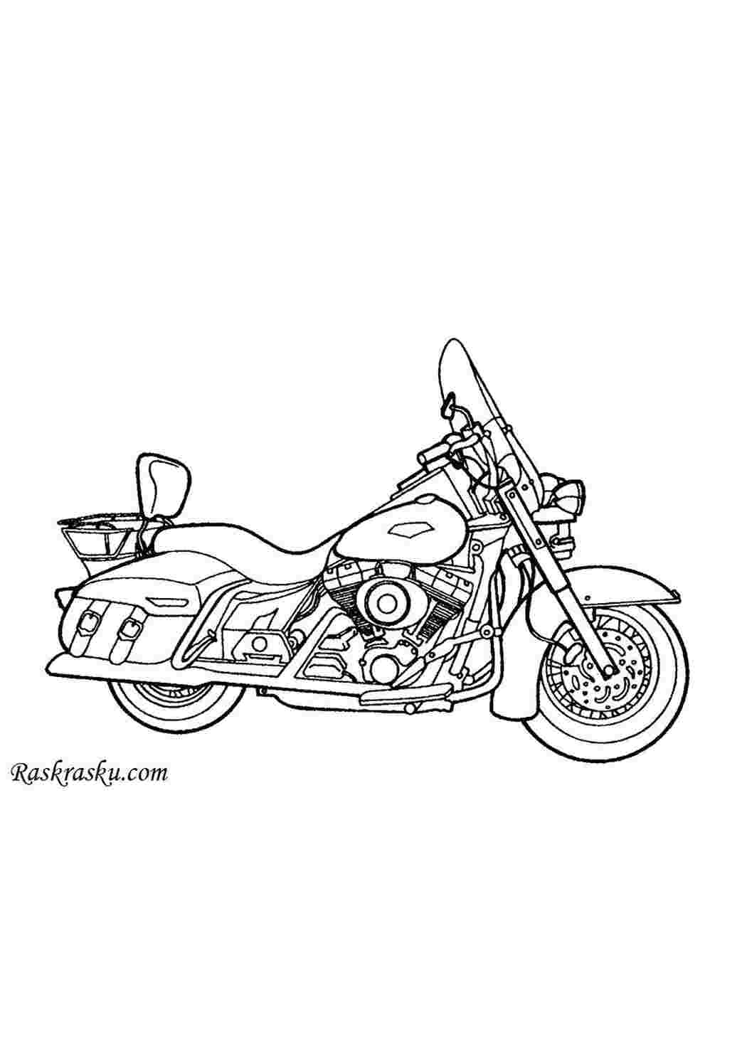 Раскраска Мотоцикл байкера