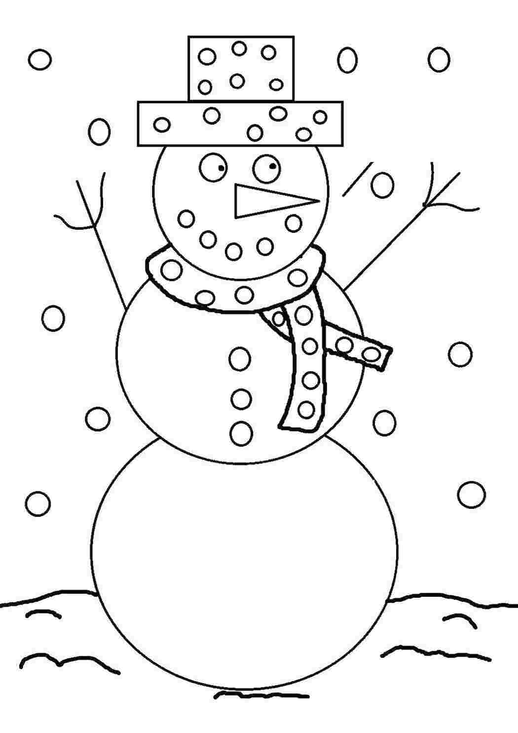 Раскраска Снеговик
