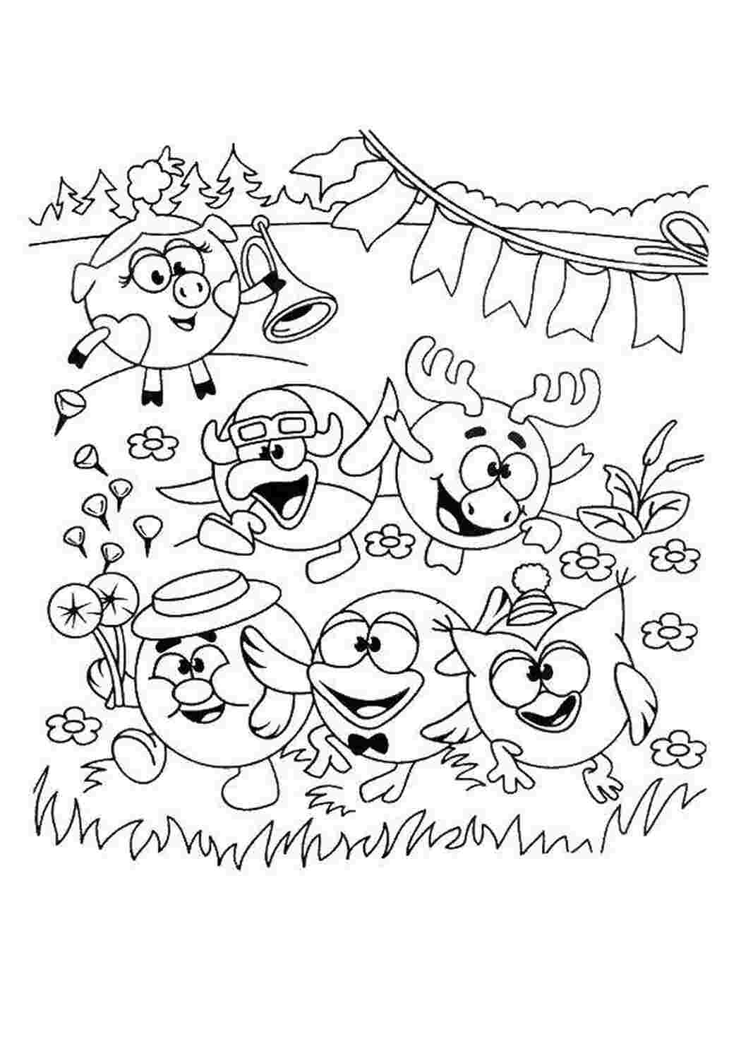 Раскраска Смешарики