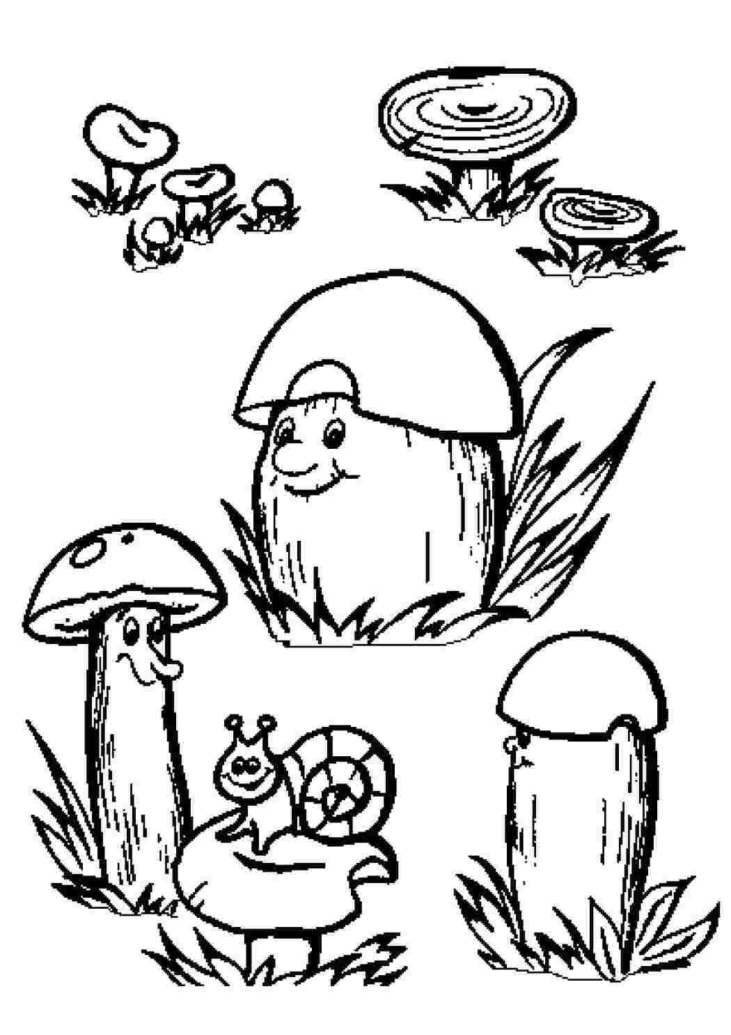 Раскраска Грибочки