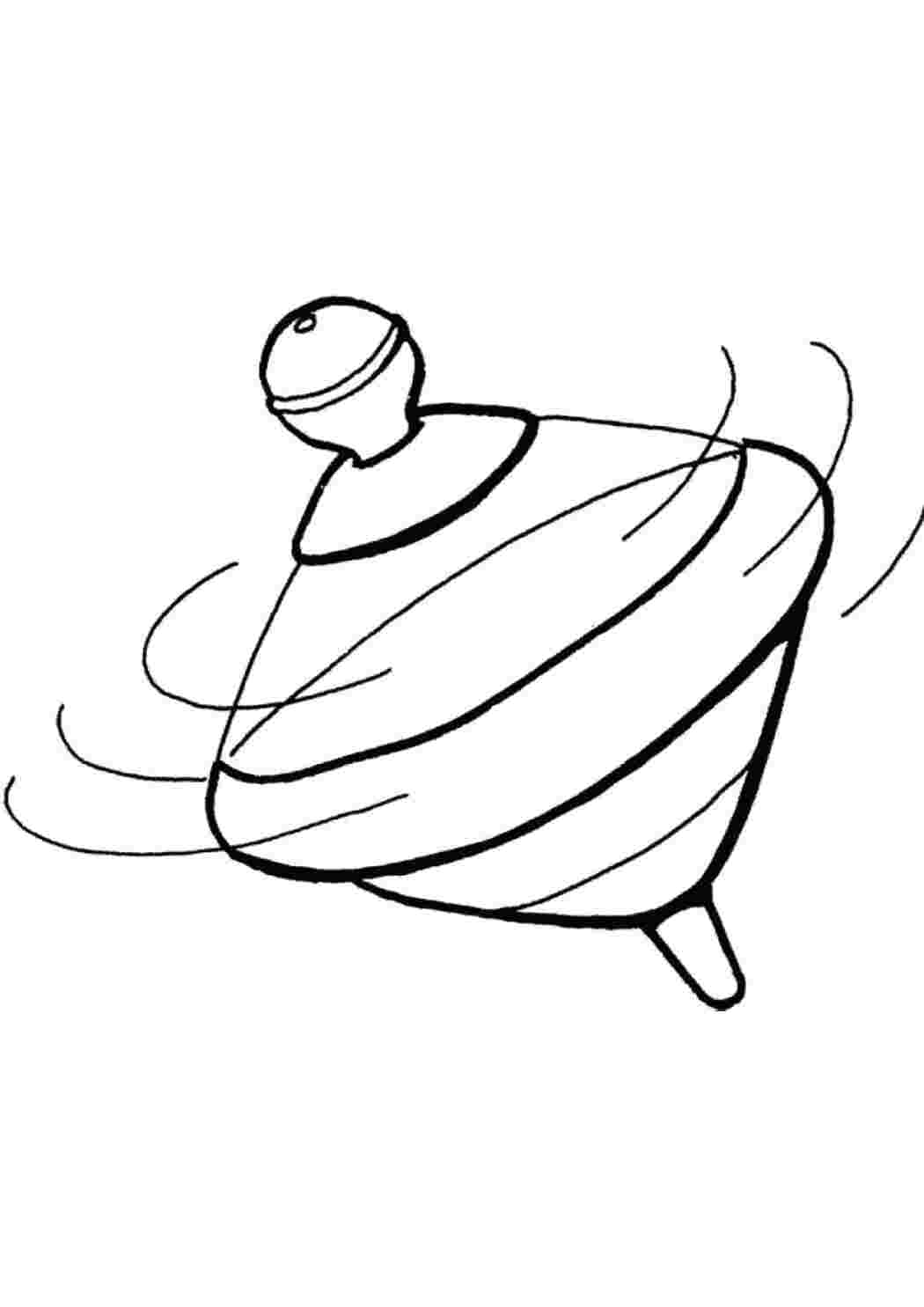 Раскраска Юла крутится. Волчок. 