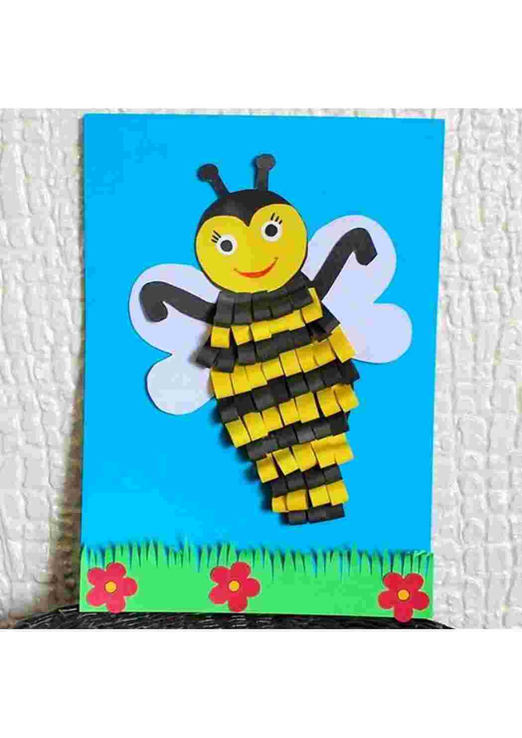 Раскраска Поделка пчела. Объемная аппликация