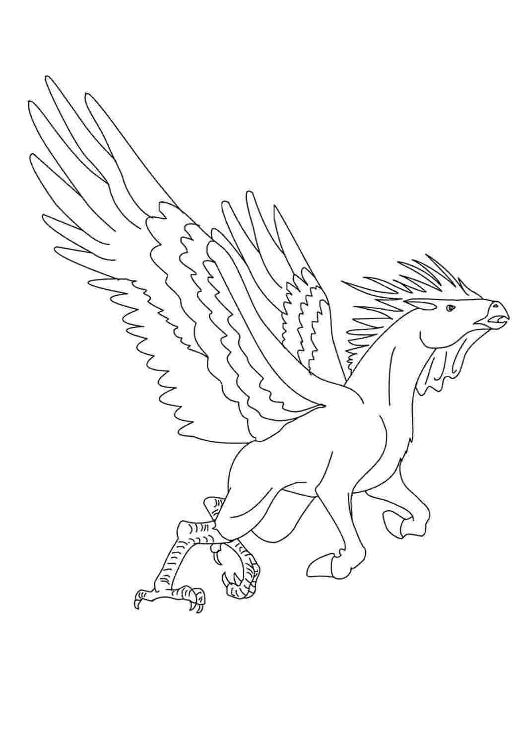 Раскраска конь с крыльями