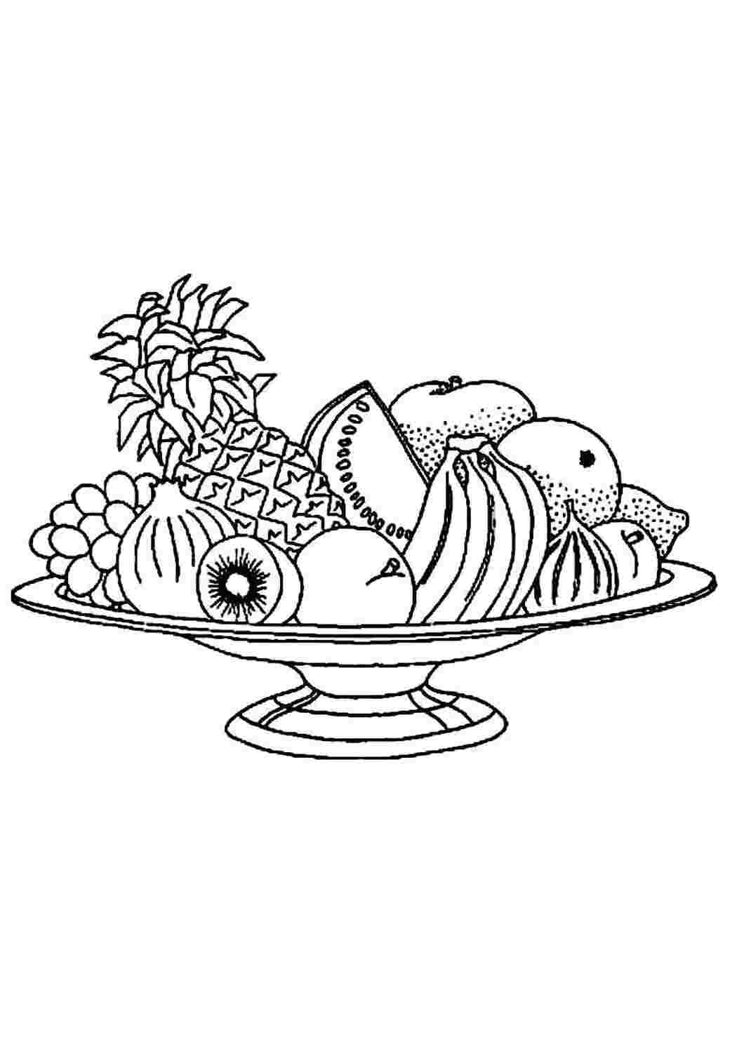 Раскраска Посуда для фруктов