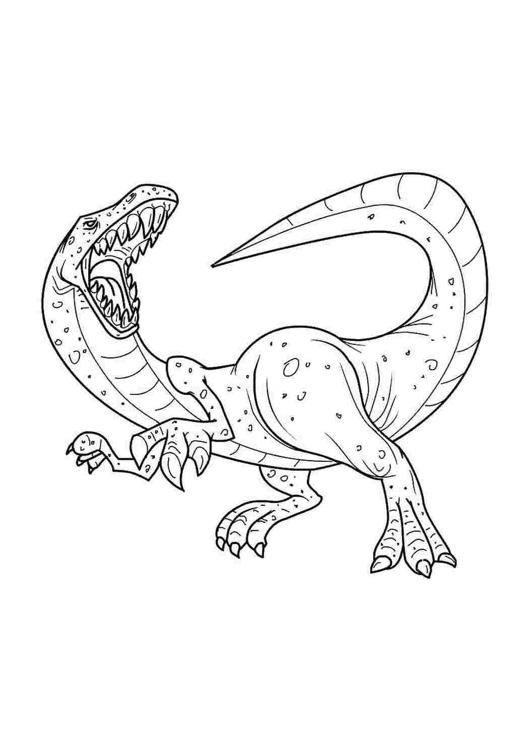 Раскраска Злой динозавр