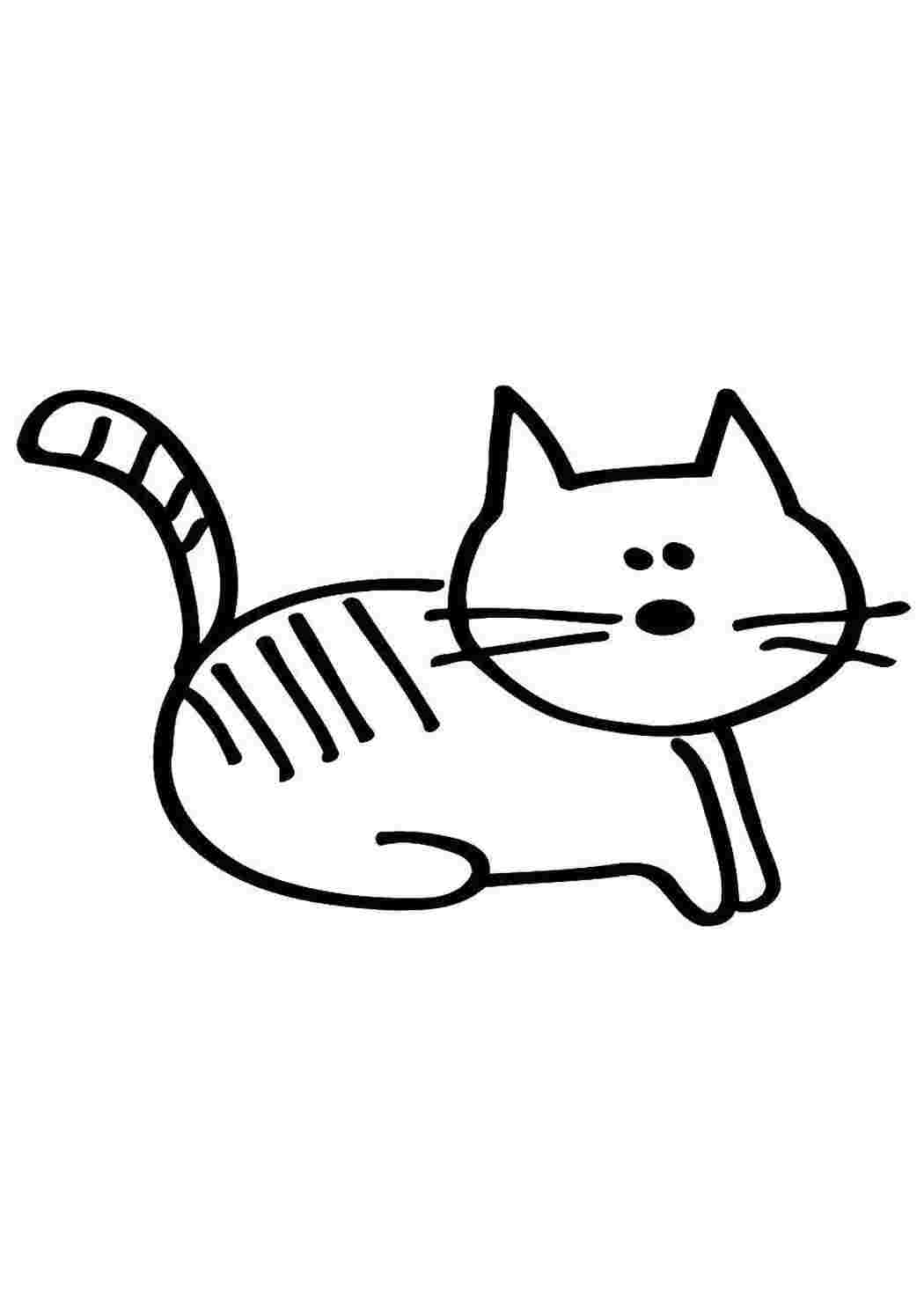 Раскраска котик в кружке