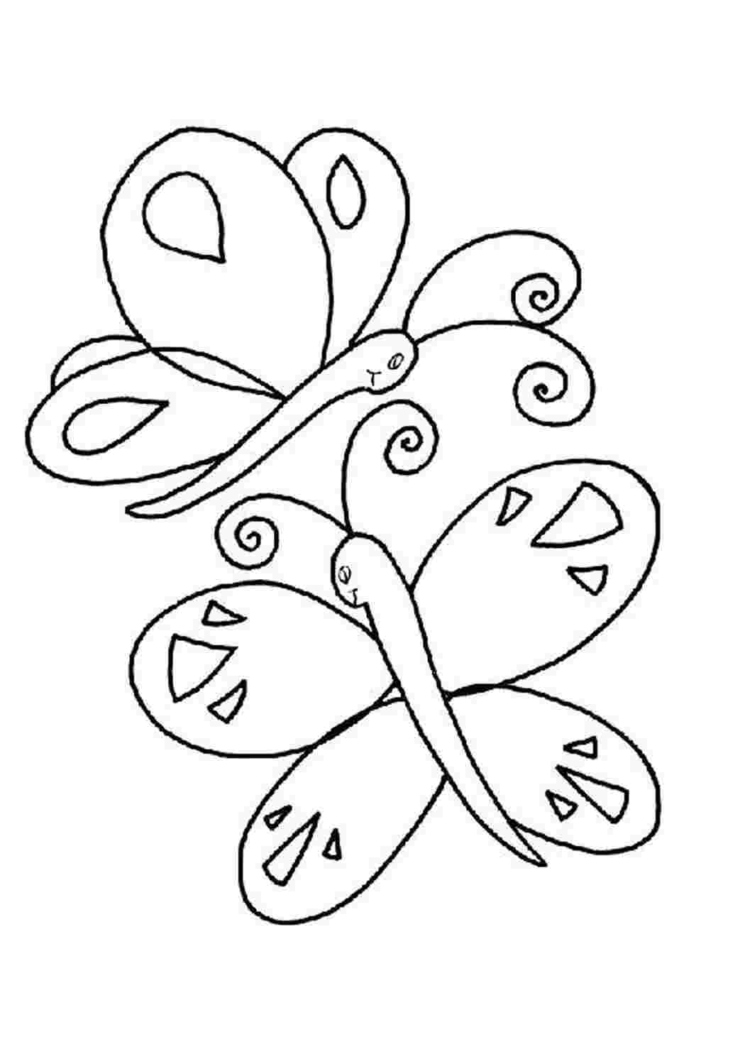 Раскраска две бабочки