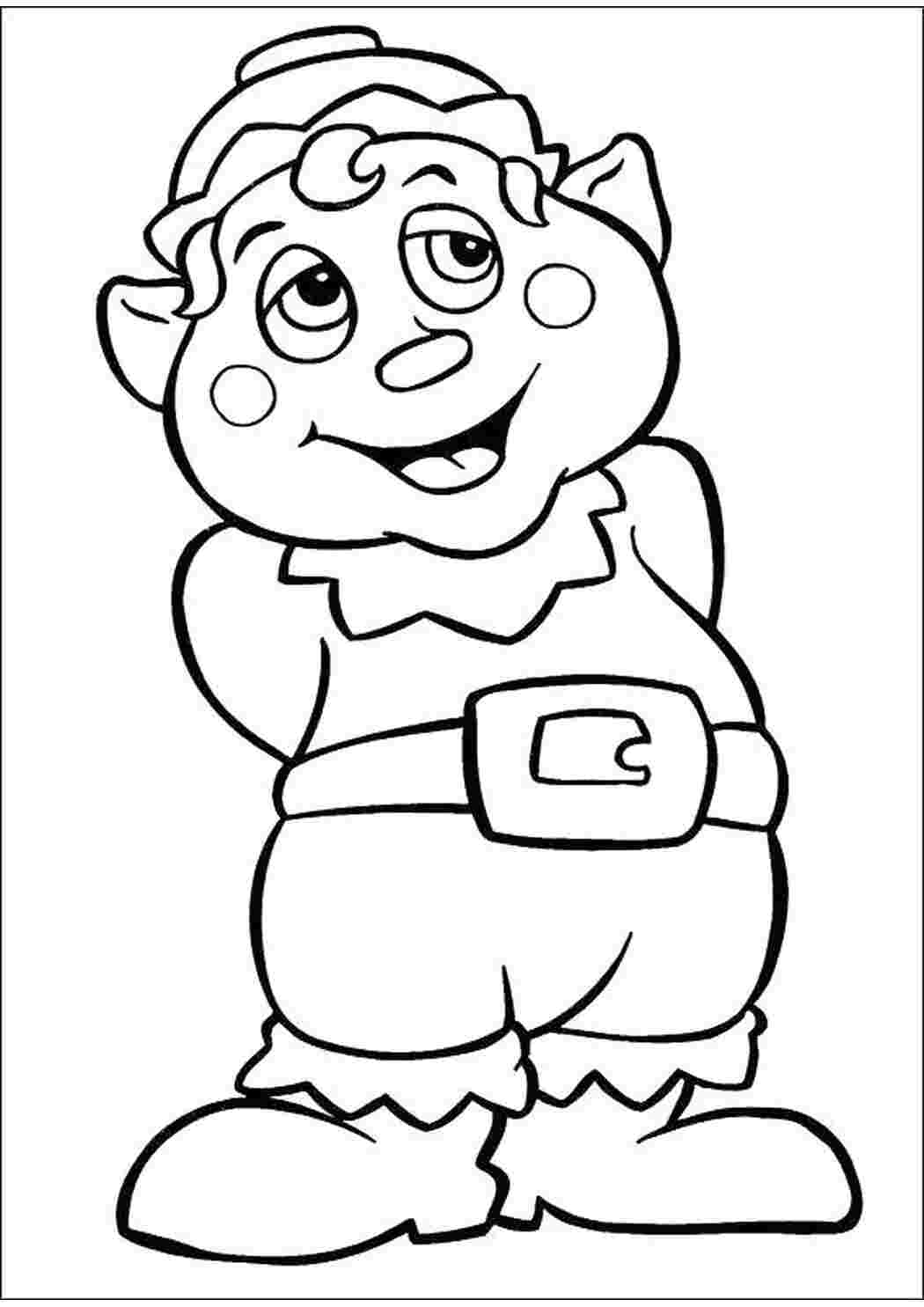 Раскраска Гномик