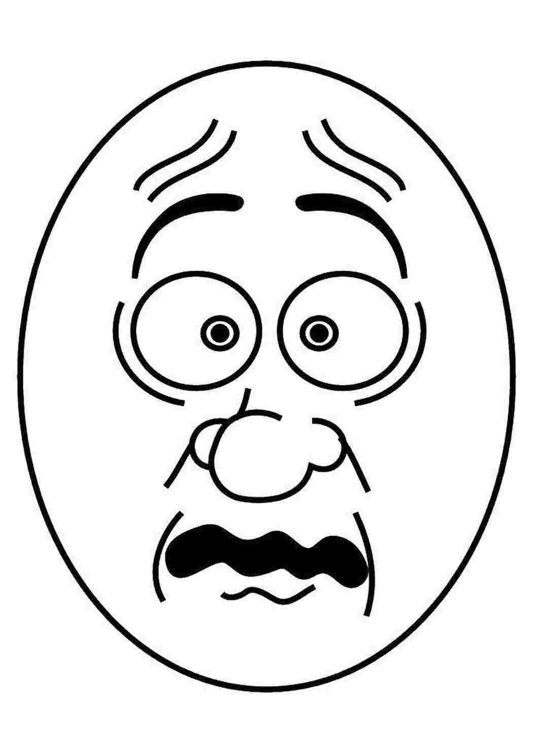 Раскраска Удивленное лицо