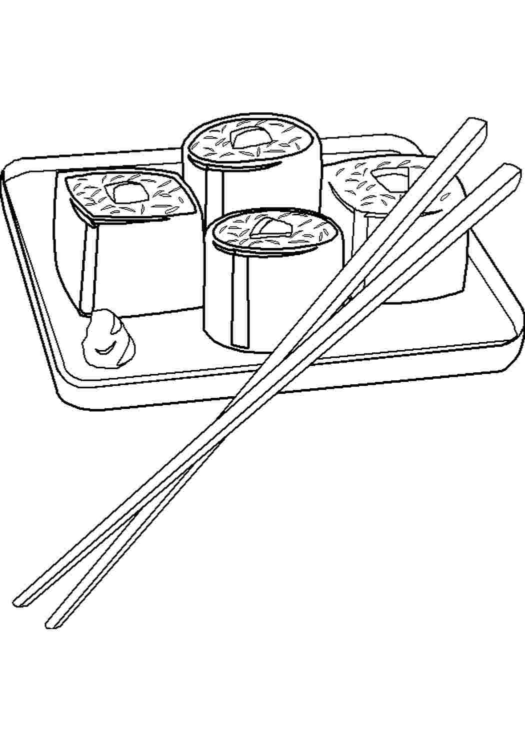 Раскраска суши роллы