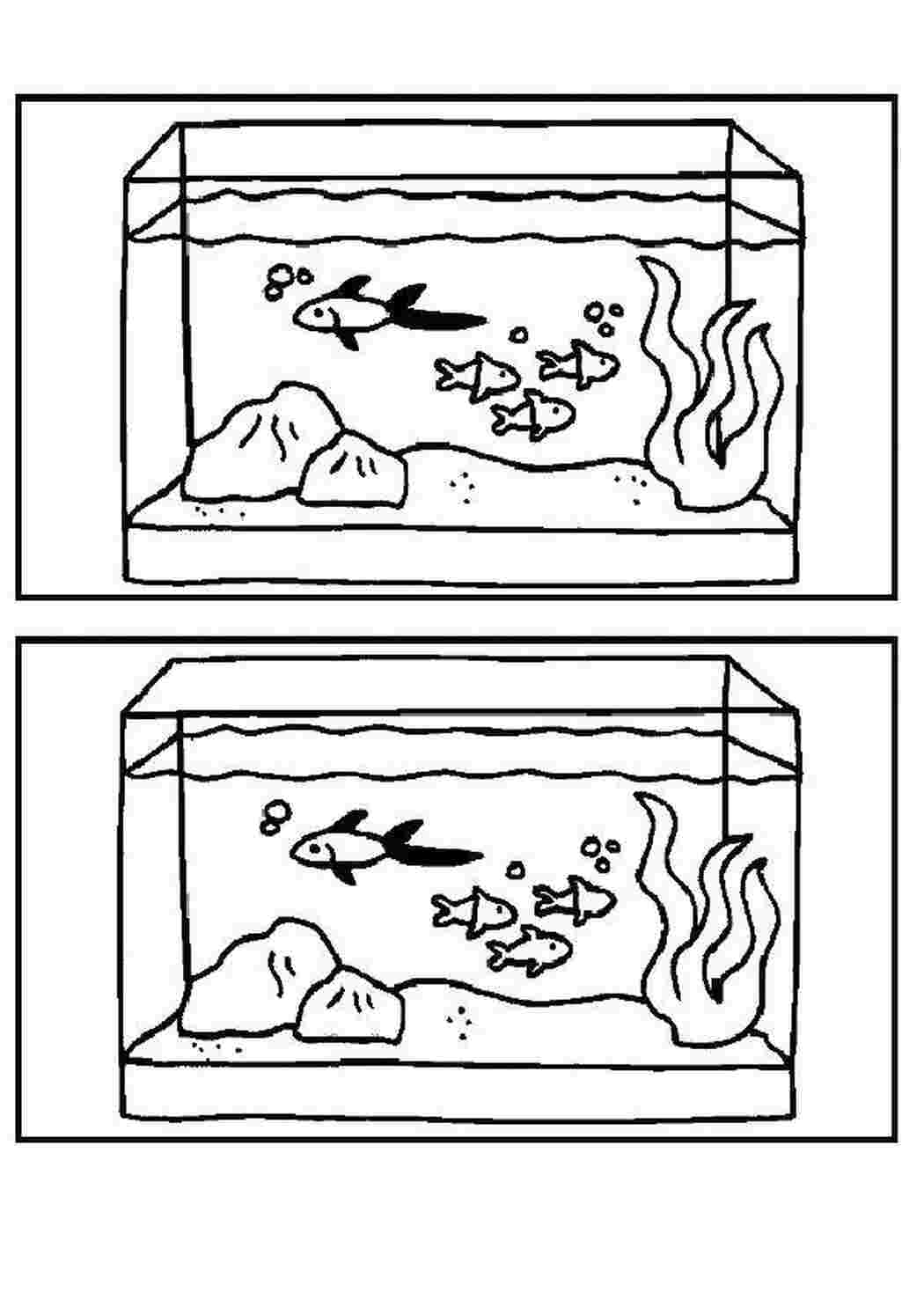 Задание для детей рыбки в аквариуме