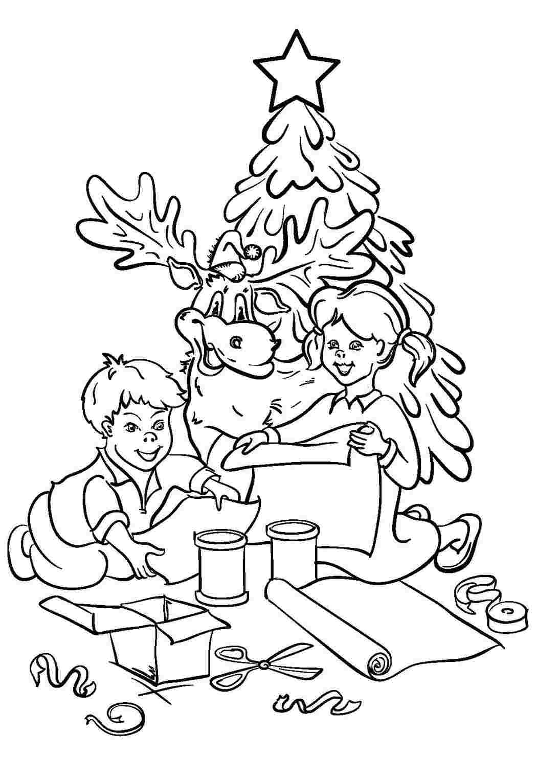 Раскраска Упаковка подарков