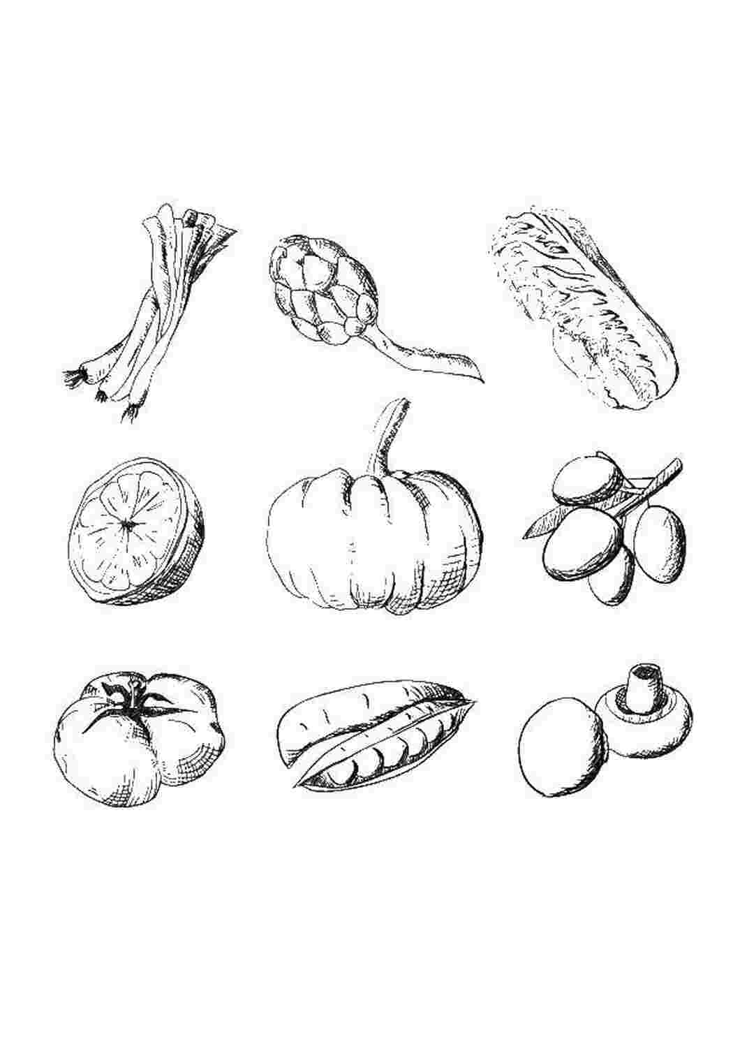 Раскраска Овощи