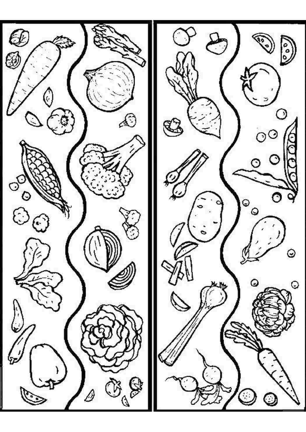Раскраска Овощи
