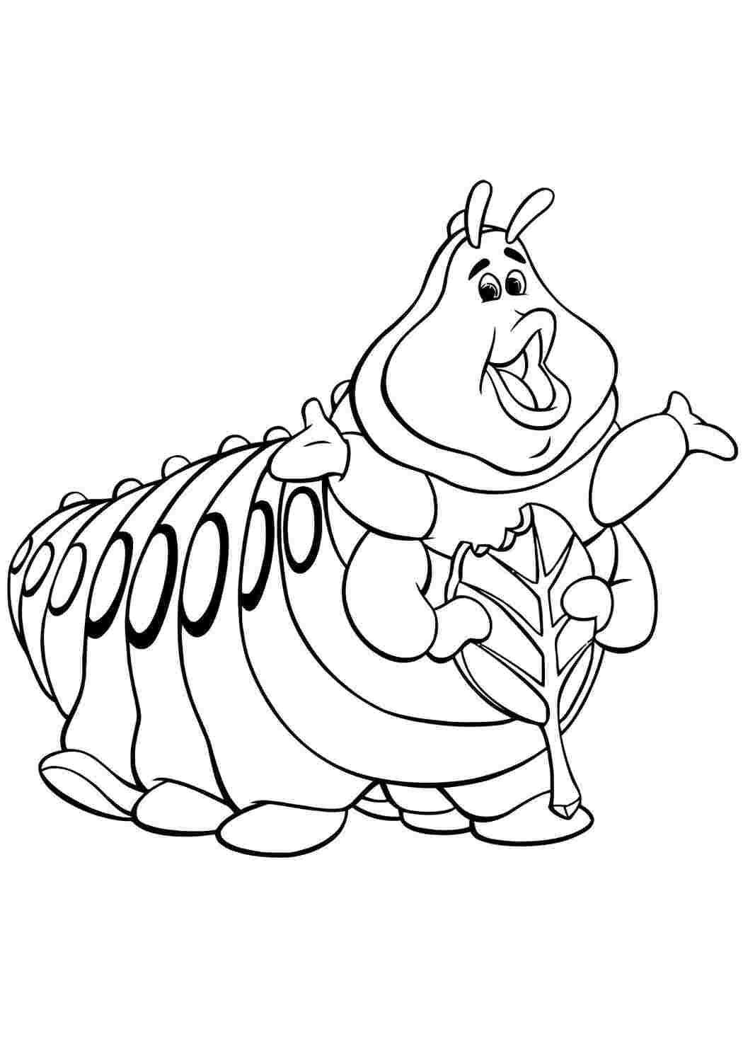 Раскраска Большая гусеница