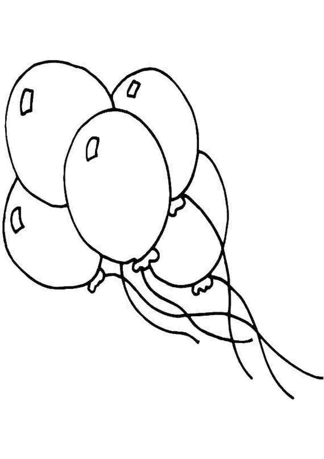 Раскраска Воздушные шарики