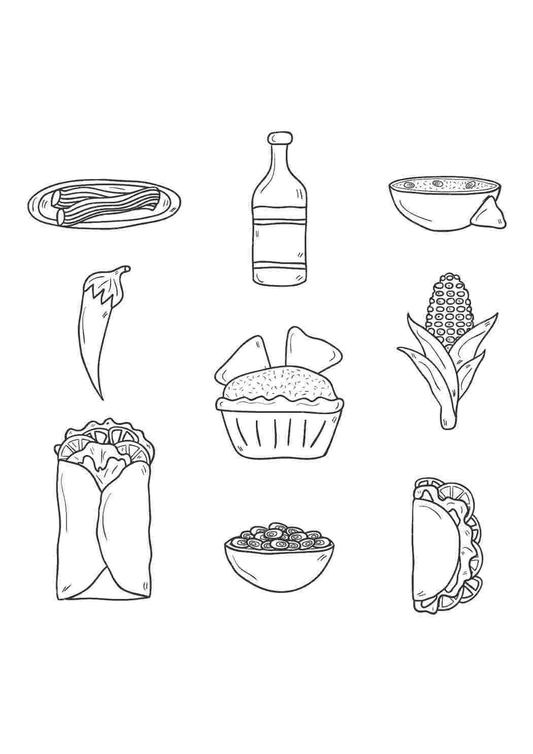 Раскраска Еда