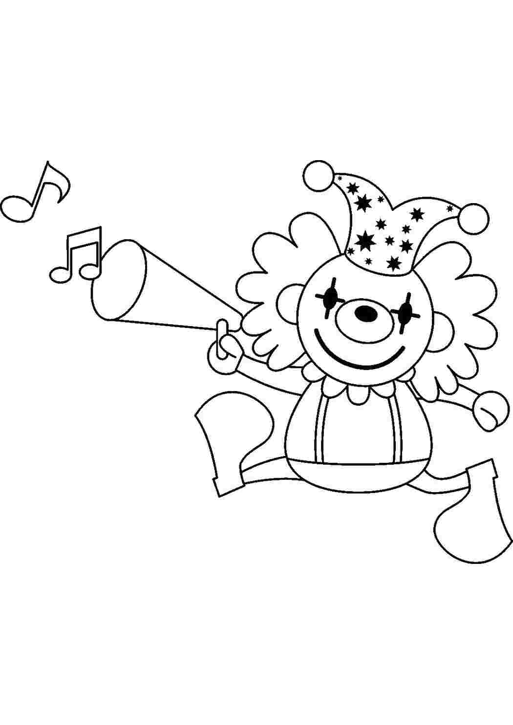 Раскраска клоун для детей 3 4 лет