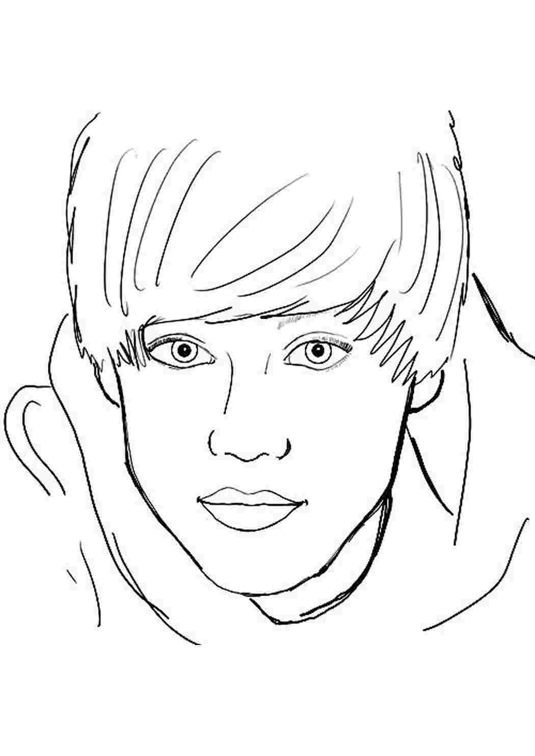 Раскраска  Джастин Бибер