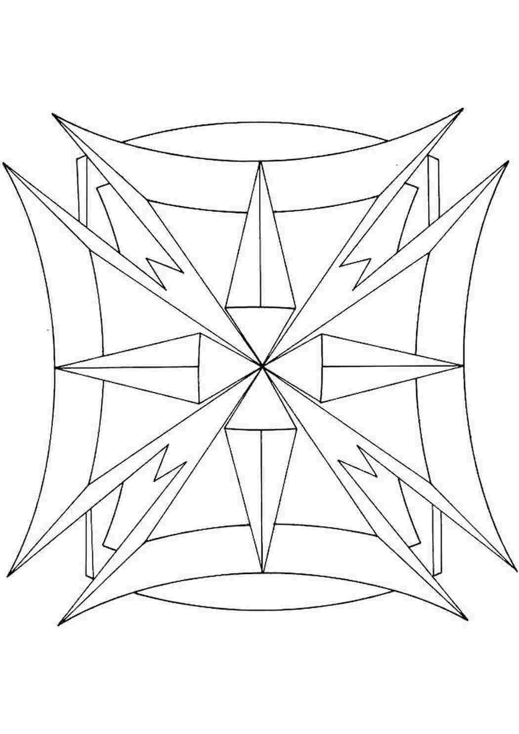 Симметричные узоры из геометрических фигур сложные