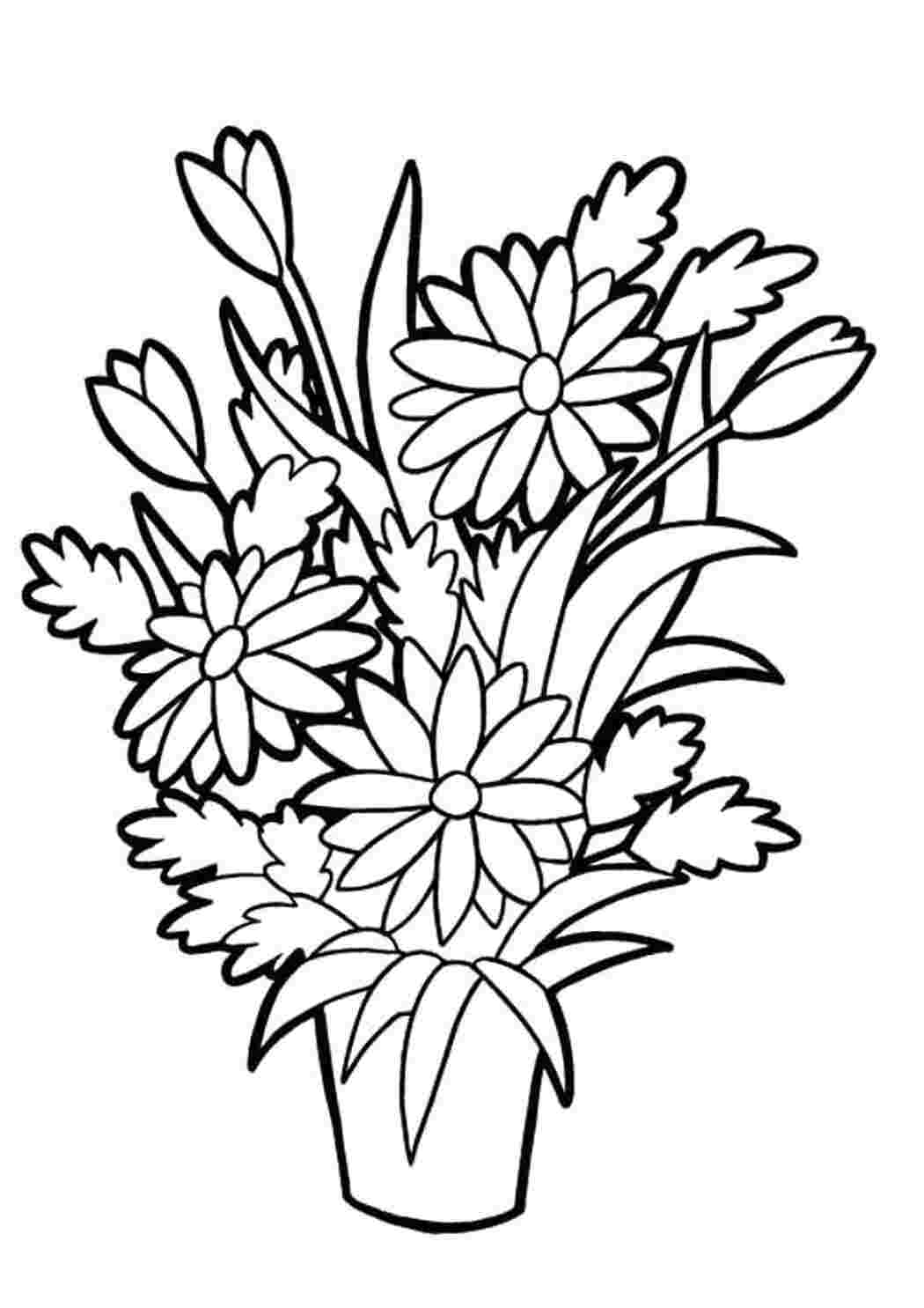 Раскраска Букет ко дню учителя