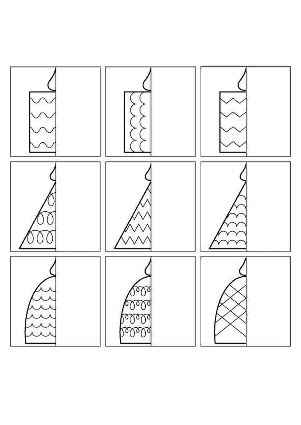 Раскраска Половинки свечек