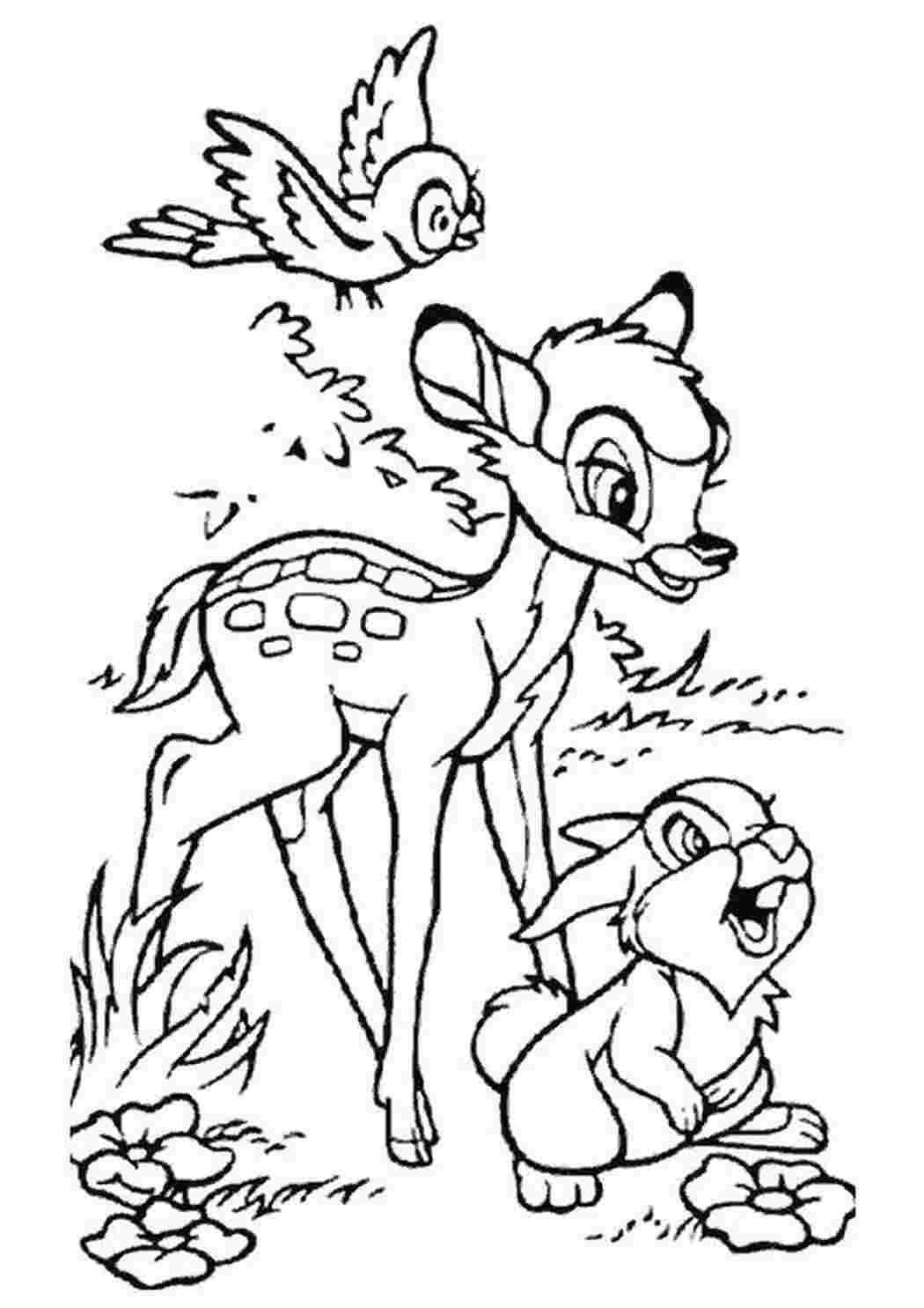Раскраска Бэмби