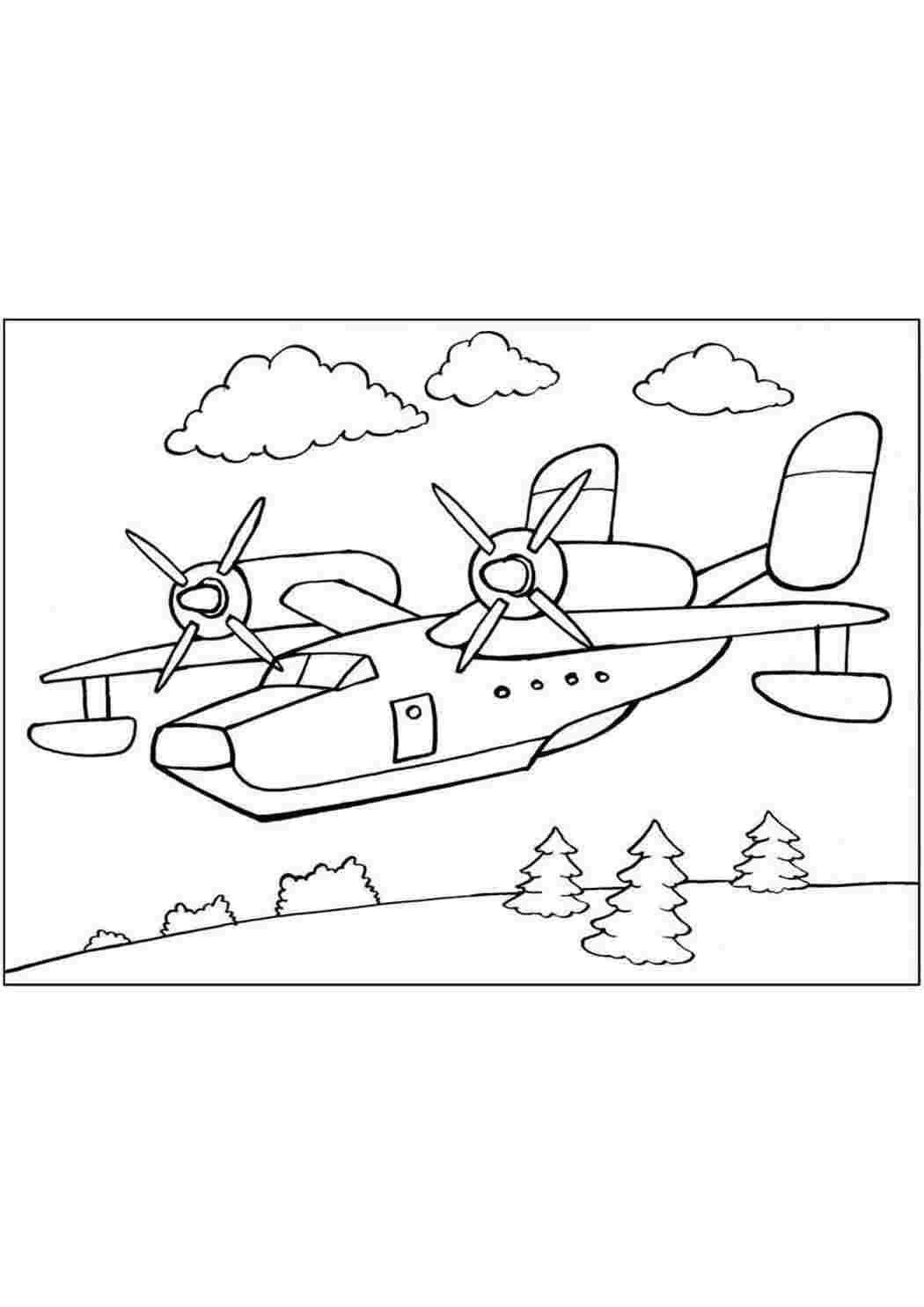 Раскраска Гидросамолет