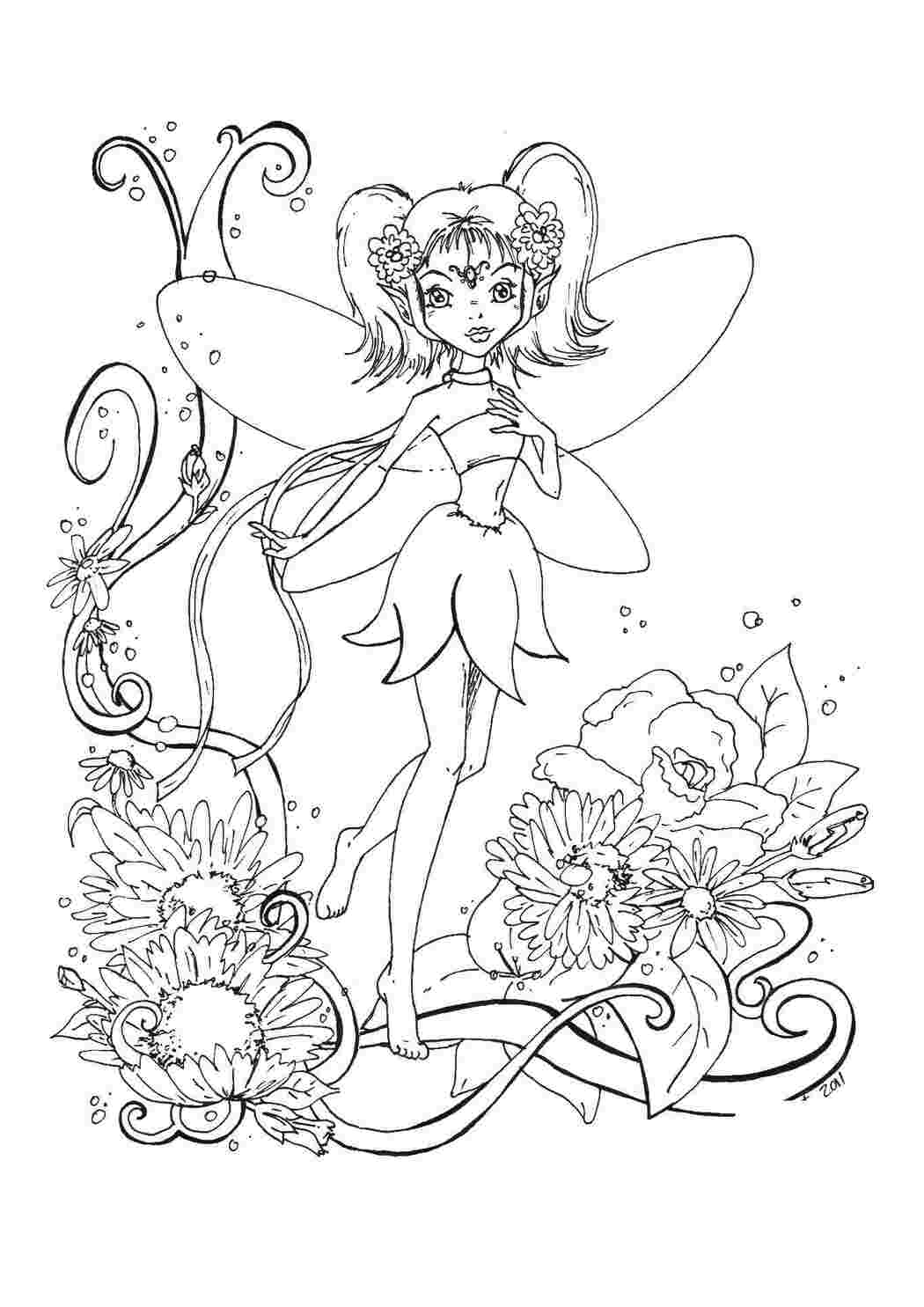 Раскраска Фея