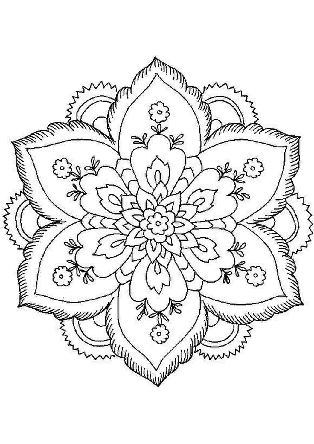 Раскраска Цветы узором