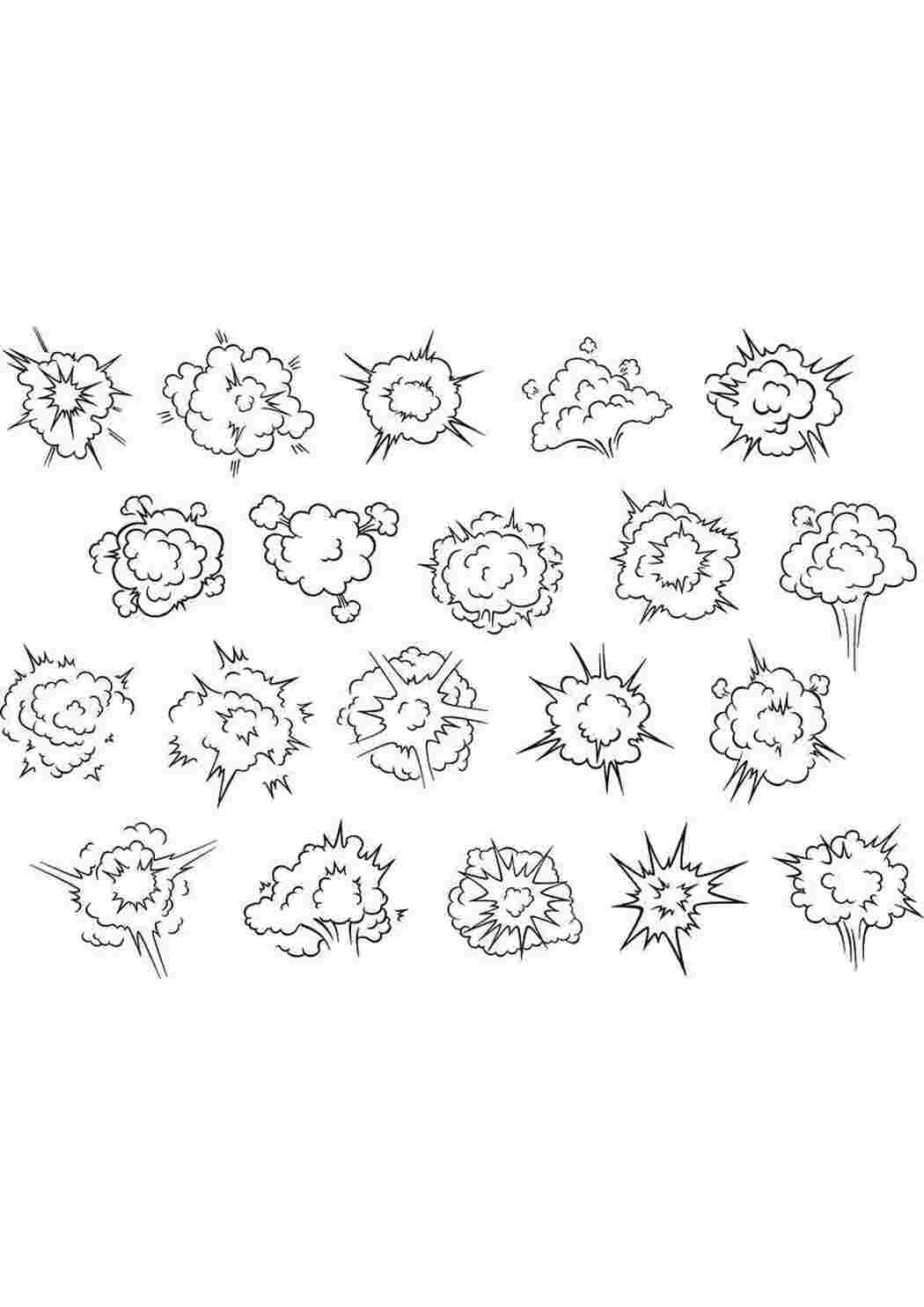 Раскраска Различные вспышки