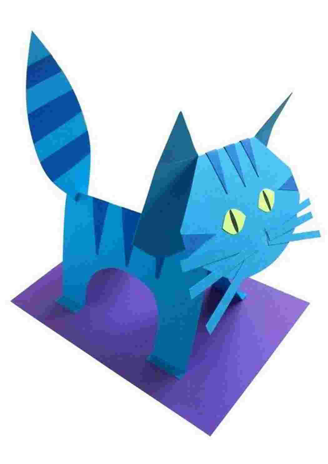 Раскраска Поделки животных из цветной бумаги. Объемные поделки