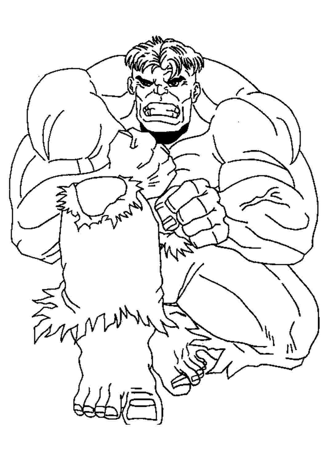 Раскраска Халк злится 