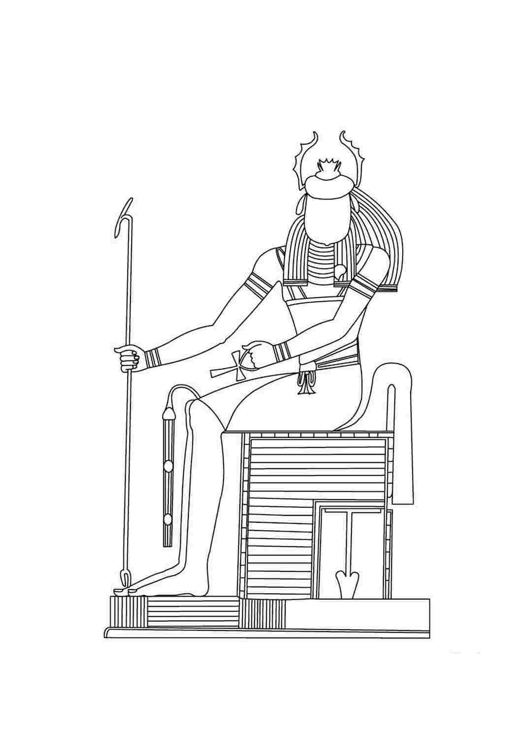 Египетский Бог разукрашка Осирис