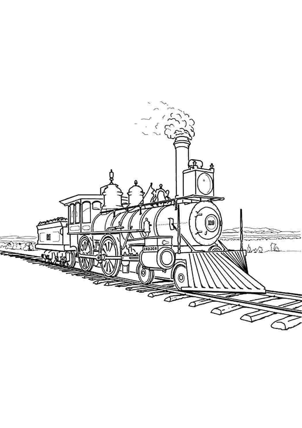 Раскраска Паровоз