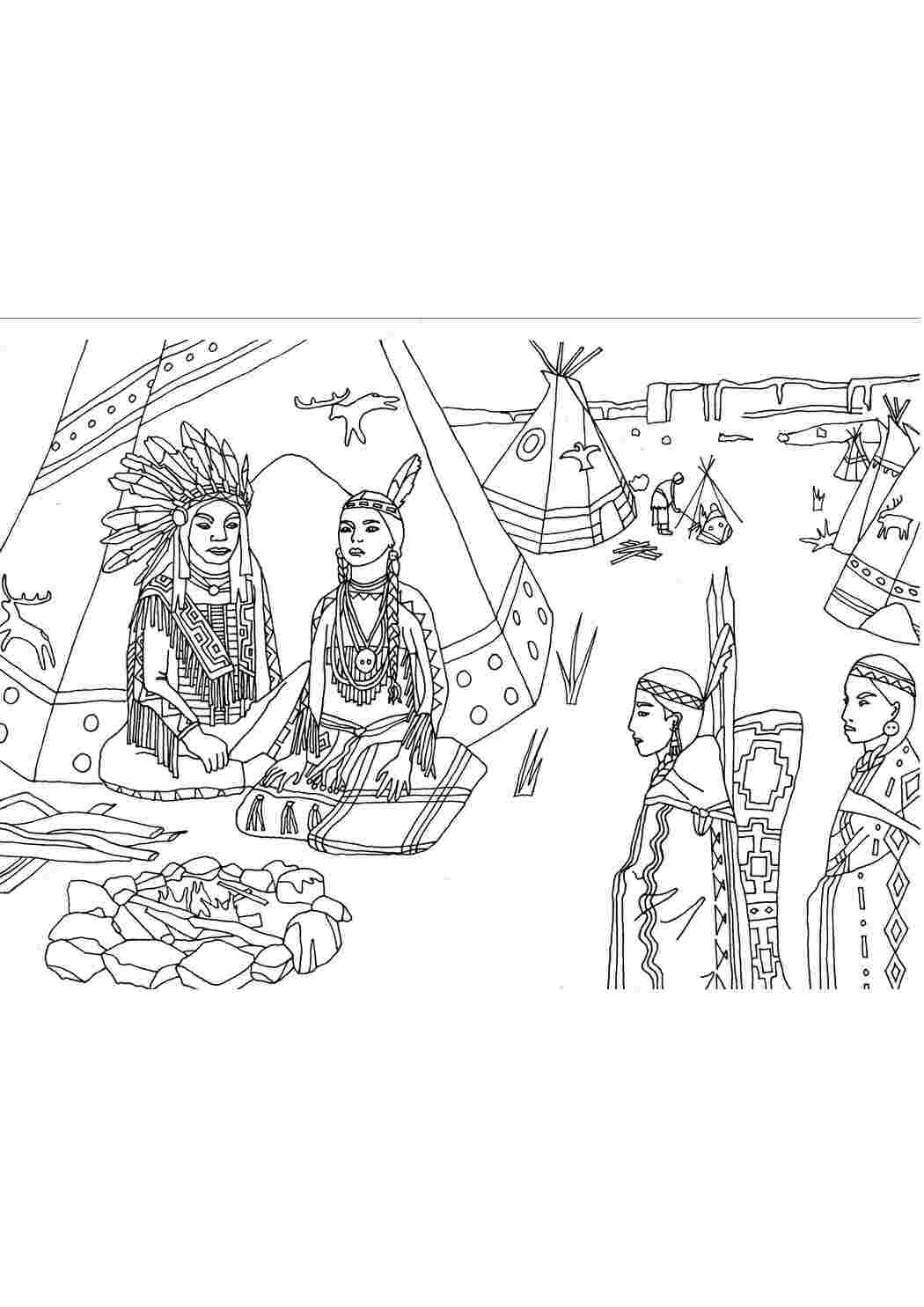 Раскраска Индейцы