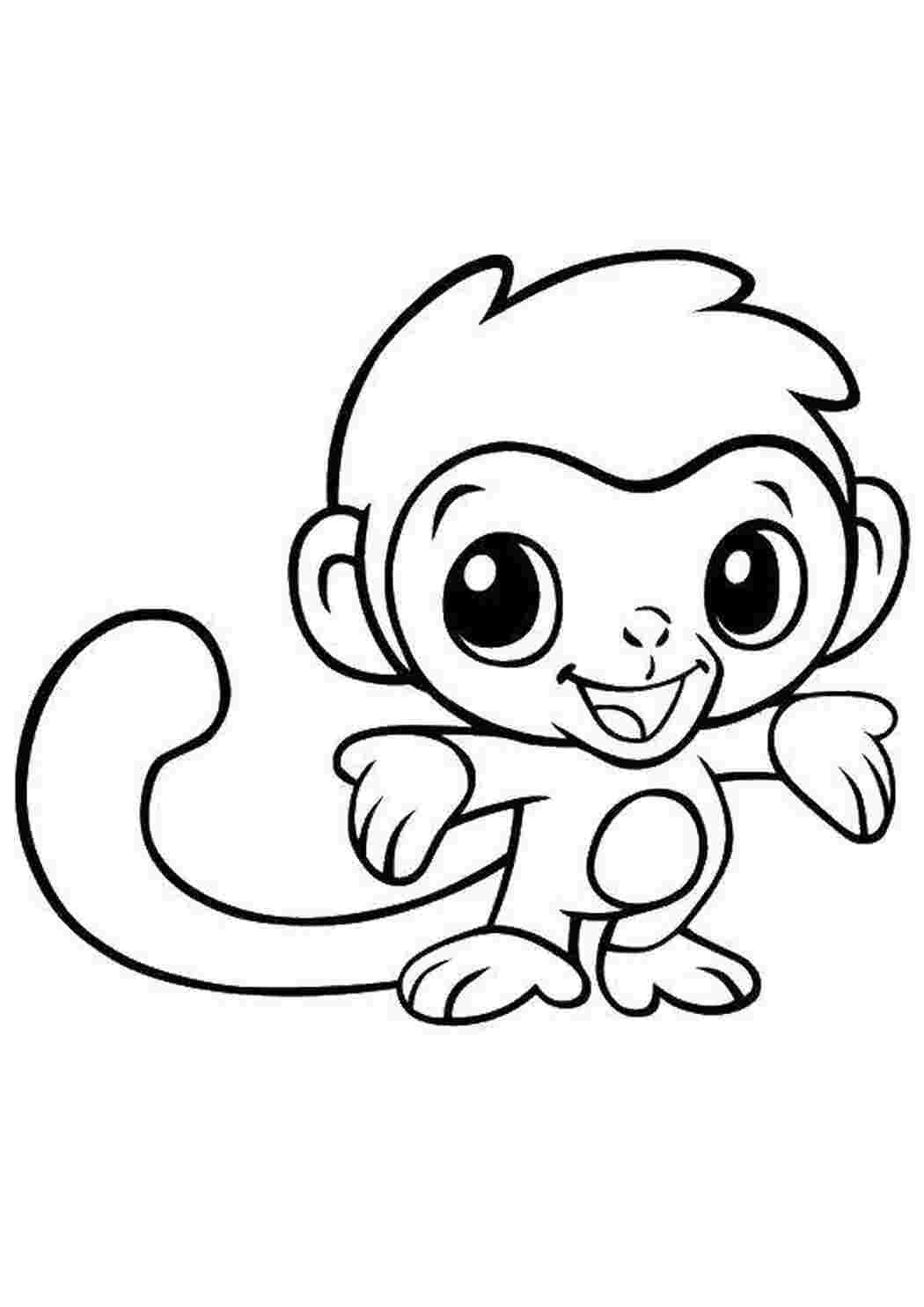 Раскраска Обезьянка