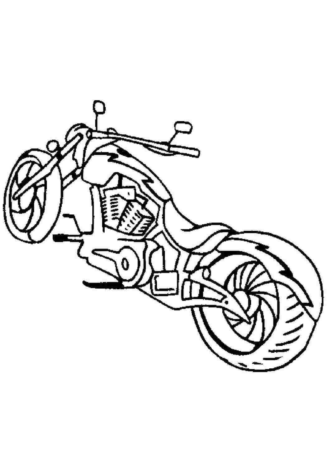 Раскраска Мотоцикл мощный мотоцикл