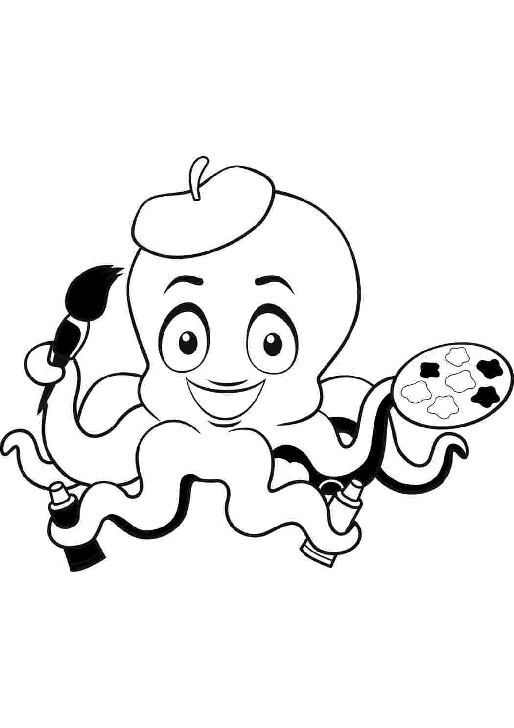 Раскраска  осьминожка