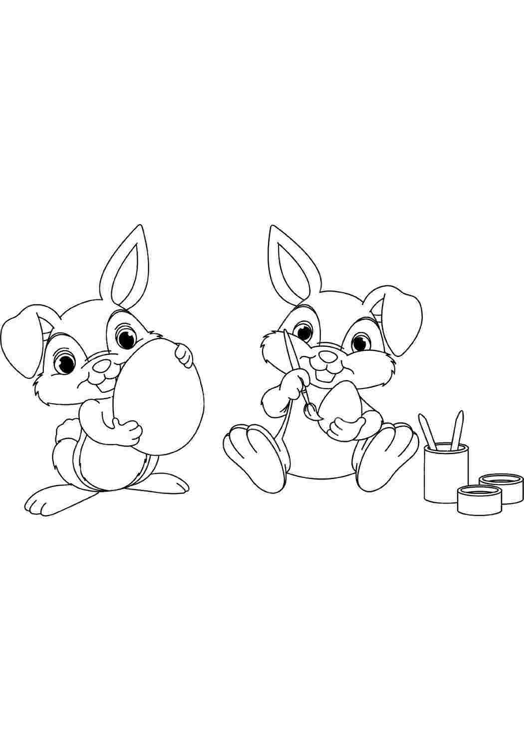 Пасхальный кролик рисунок карандашом