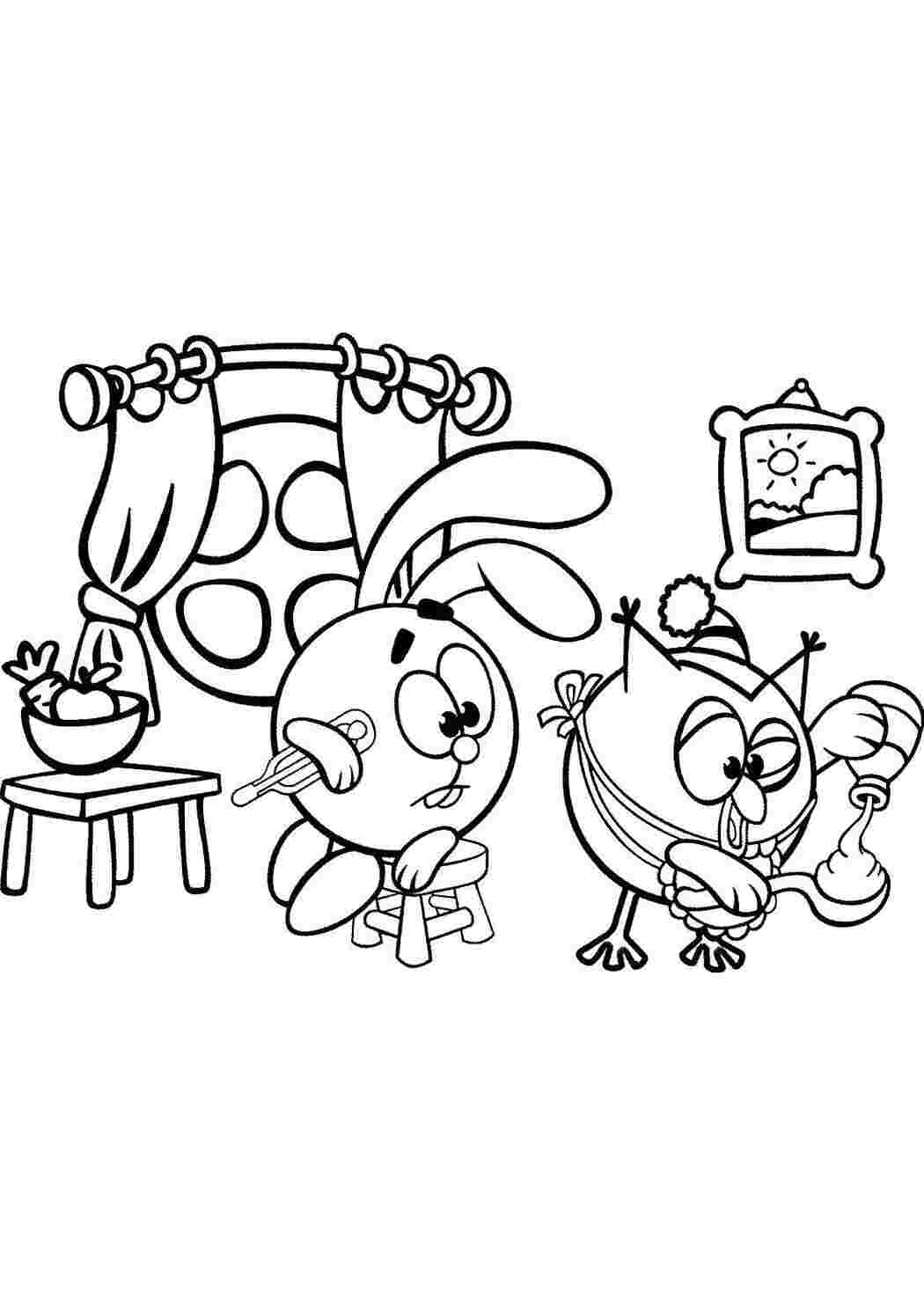 Раскраска Смешарики