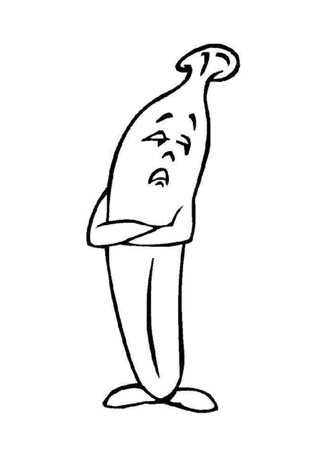 Раскраска Обижанный банан