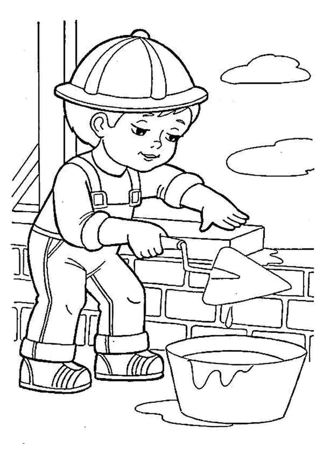 Раскраска Строитель