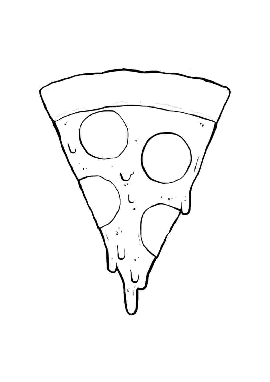 Раскраска кусочек пиццы