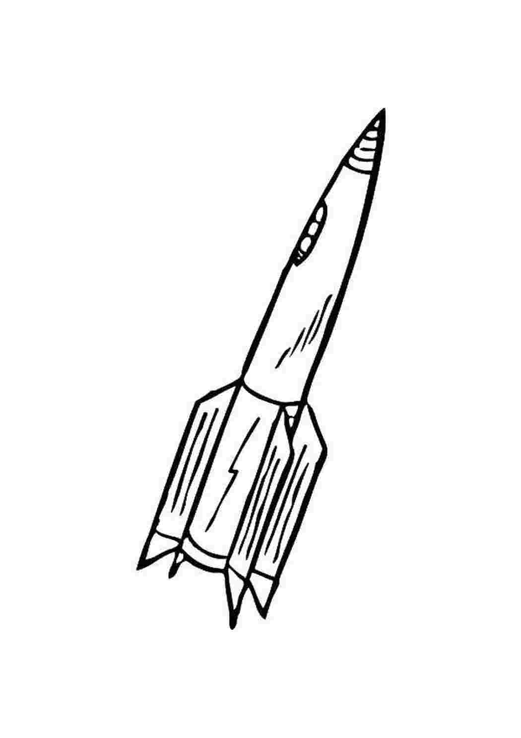 Космическая ракета рисунок карандашом